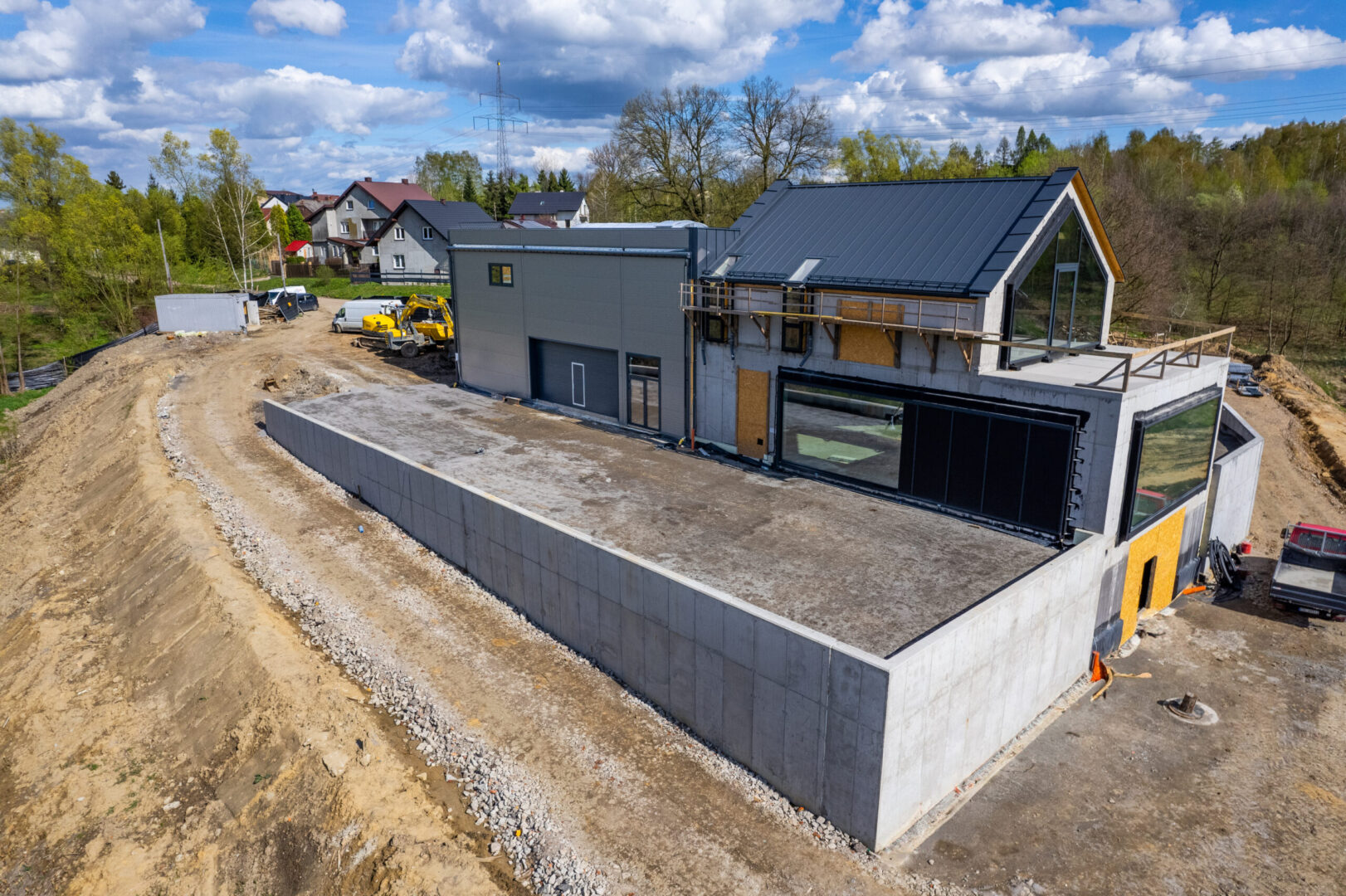 Model projektowy hali namiotowej z lekką konstrukcją nośną